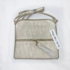 NWT MALIBU SKYE Anna Tassel Crossbody Bag - Gold